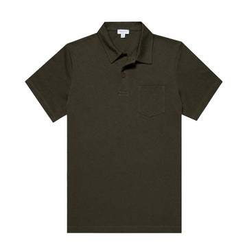 Sunspel Riviera Polo Shirt Pine Green - Parasol Store