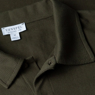 Sunspel Riviera Polo Shirt Pine Green - Parasol Store