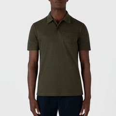 Sunspel Riviera Polo Shirt Pine Green - Parasol Store