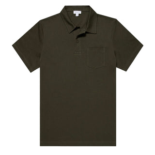 Sunspel Riviera Polo Shirt Pine Green - Parasol Store