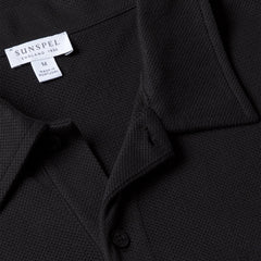 Sunspel Riviera S/S Polo Shirt Black - Parasol Store