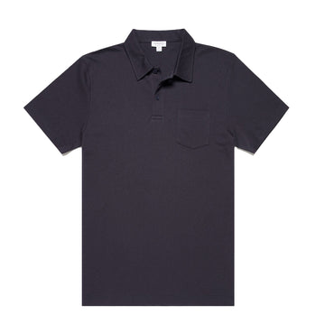 Sunspel Riviera S/S Polo Shirt Navy - Parasol Store