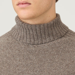 Sunspel Roll Neck Sweater Bark - Parasol Store