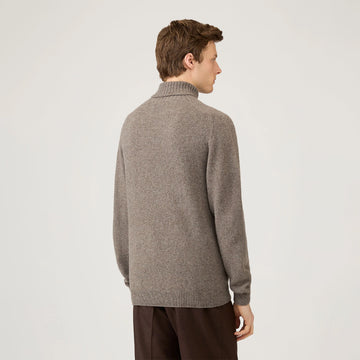 Sunspel Roll Neck Sweater Bark - Parasol Store