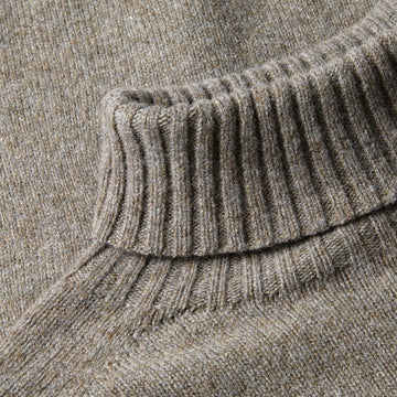 Sunspel Roll Neck Sweater Bark - Parasol Store