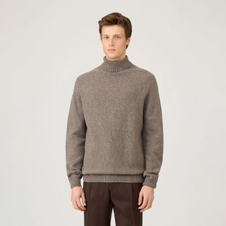 Sunspel Roll Neck Sweater Bark - Parasol Store