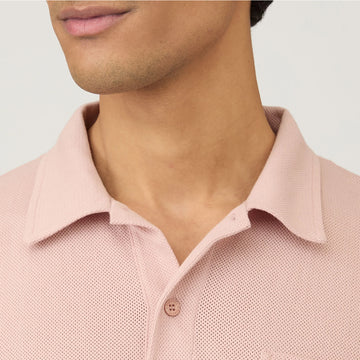 Sunspel SS Riviera Polo Pale Pink