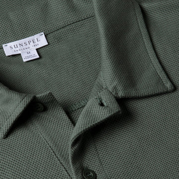 Sunspel S/S Riviera Polo Dark Green - Parasol Store