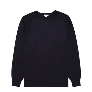 Sunspel Sea Island Cashmere Crew Midnight Navy
