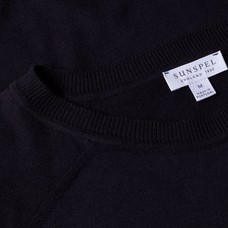 Sunspel Sea Island Cashmere Crew Midnight Navy