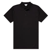 Sunspel Sea Island Cotton Polo Shirt Black - Parasol Store