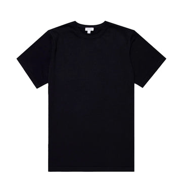 Sunspel Sea Island Crew S/S Knitwear Light Navy - Parasol Store