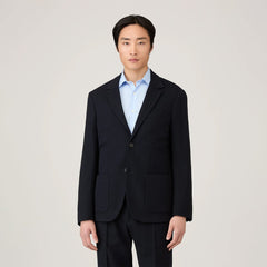 Sunspel Textured Wool Blazer Navy