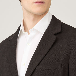 Sunspel Textured Wool Blazer Truffle - Parasol Store