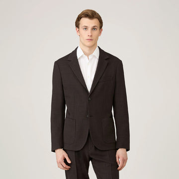 Sunspel Textured Wool Blazer Truffle - Parasol Store