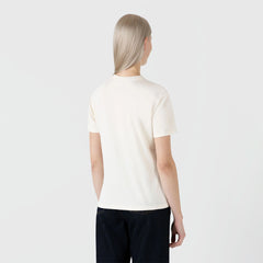 Sunspel Womens Boy-Fit Crew Neck T-Shirt Undyed