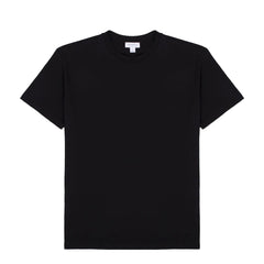 Sunspel Womens Boy Fit Crew Neck T-Shirt Black - Parasol Store