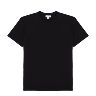 Sunspel Womens Boy Fit Crew Neck T-Shirt Black