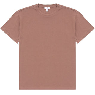 Sunspel Womens Boy Fit Crew Neck T-Shirt Dark Sand - Parasol Store
