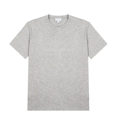 Sunspel Womens Boy Fit Crew Neck T Shirt Grey Melange - Parasol Store