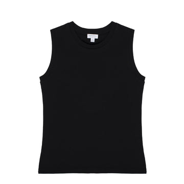 Sunspel Womens Boy Fit Tank T-Shirt Black