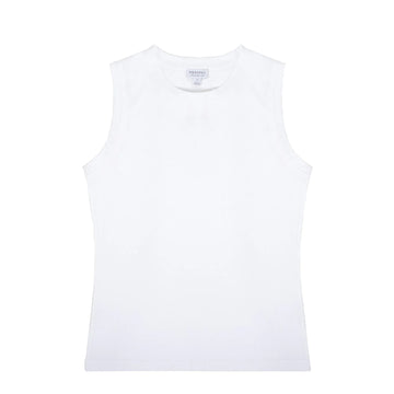 Sunspel Womens Boy Fit Tank T-Shirt White