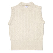 Sunspel Womens Cable Knit Vest Ecru - Parasol Store