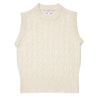 Sunspel Womens Cable Knit Vest Ecru - Parasol Store