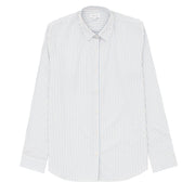 Sunspel Womens Classic Shirt Blue/Ecru Stripe - Parasol Store