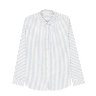 Sunspel Womens Classic Shirt Blue/Ecru Stripe - Parasol Store