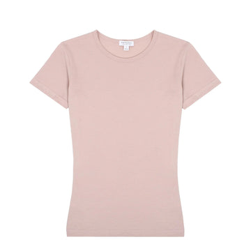 Sunspel Womens Classic T-Shirt Shell Pink - Parasol Store