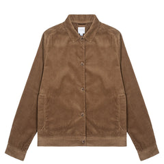 Sunspel Womens Corduroy Boxy Jacket Dark Camel - Parasol Store