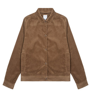 Sunspel Womens Corduroy Boxy Jacket Dark Camel - Parasol Store
