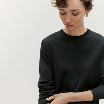 Sunspel Womens Everyday L/S T-Shirt Black