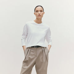 Sunspel Womens Everyday L/S T-Shirt White