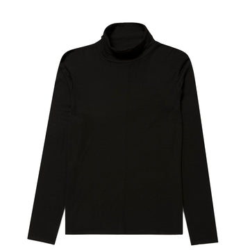 Sunspel Womens Fine Wool Jersey L/S Funnel Neck Top Black