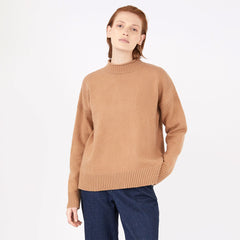 Sunspel Womens Fisherman Jumper Camel - Parasol Store