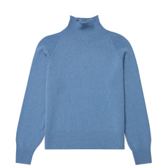 Sunspel Womens Funnel Neck Jumper Cornflower - Parasol Store