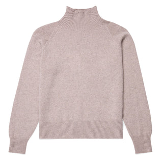 Sunspel Womens Funnel Neck Jumper Pale Pink Twist - Parasol Store
