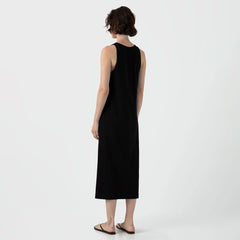 Sunspel Womens Jersey Midi Dress Black - Parasol Store