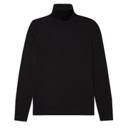 Sunspel Womens L/S Roll Neck Top Black - Parasol Store