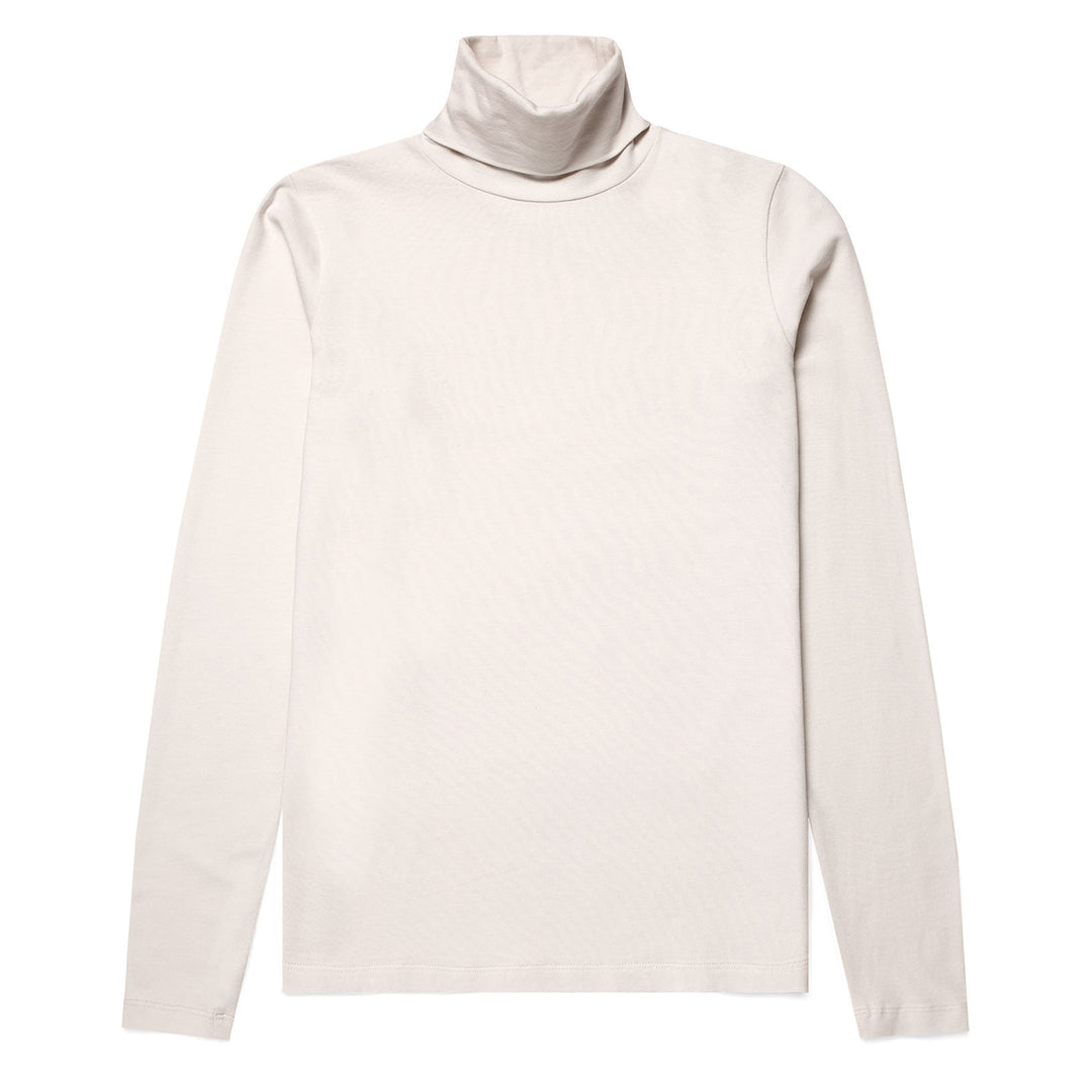 Sunspel Womens L/S Roll Neck Top Ecru - Parasol Store