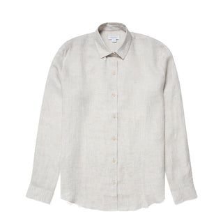 Sunspel Womens L/S Shirt Oatmeal Melange Linen