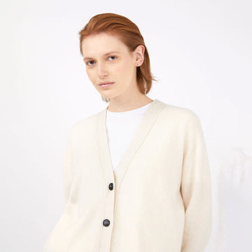 Sunspel Womens Lambswool Cardigan Ecru - Parasol Store