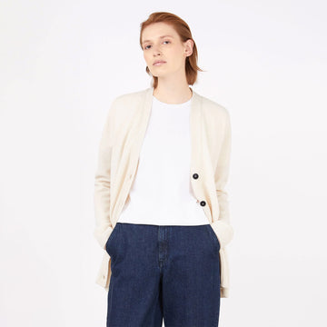Sunspel Womens Lambswool Cardigan Ecru - Parasol Store
