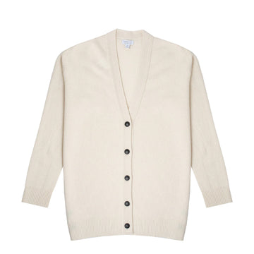 Sunspel Womens Lambswool Cardigan Ecru - Parasol Store