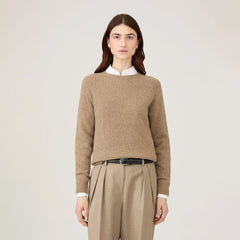 Sunspel Womens Lambswool Crew Mink - Parasol Store