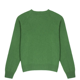 Sunspel Womens Lambswool Crew Neck Jumper Bright Green - Parasol Store