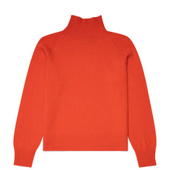 Sunspel Womens Lambswool Funnel Neck Jumper Magma - Parasol Store