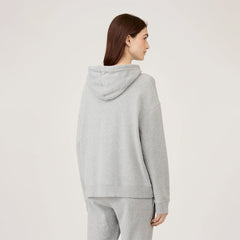 Sunspel Womens Loopback Hoody Grey Melange - Parasol Store